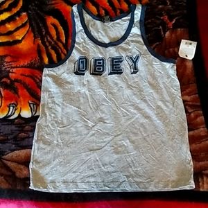 Tank Top, Obey Clothing, Small, Grey